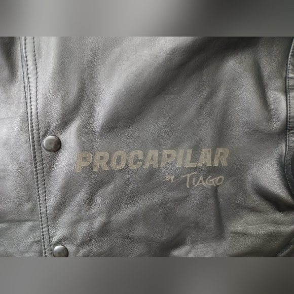 Black Leather Bomber Jacket - Picture 5 of 16